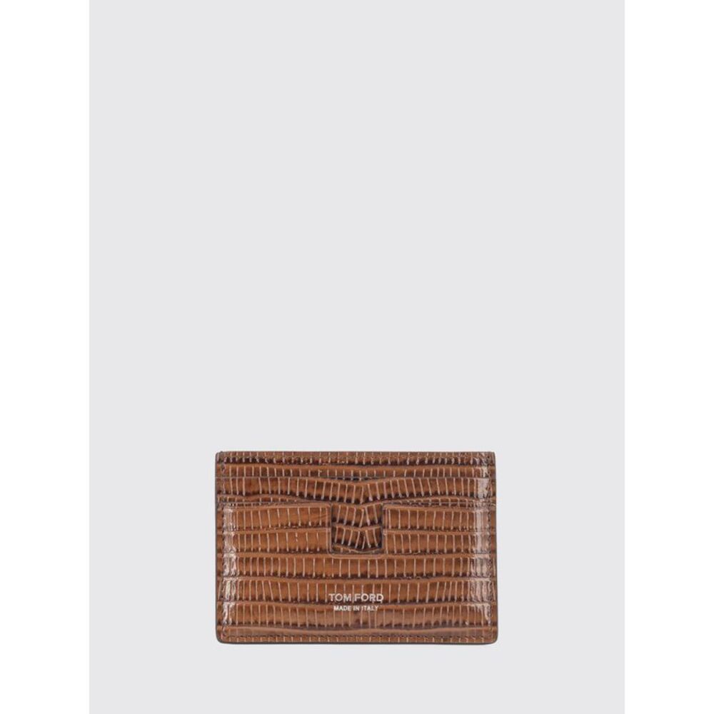 Tom Ford Men Tom Ford Crocodile-Effect Calfskin Card Holder